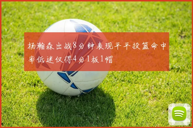 杨瀚森出战8分钟表现平平投篮命中率低迷仅得4分1板1帽